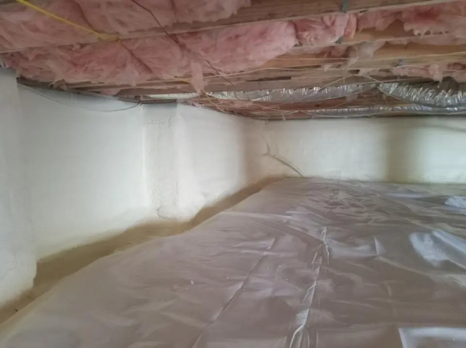 Crawl space encapsulation with closed-cell spray foam for Roof Leak Repair in Summit